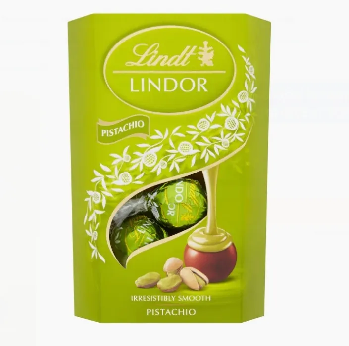 Lindt Lindor Milk Chocolate with Soft Melting Pistachio Cream Filling 200g