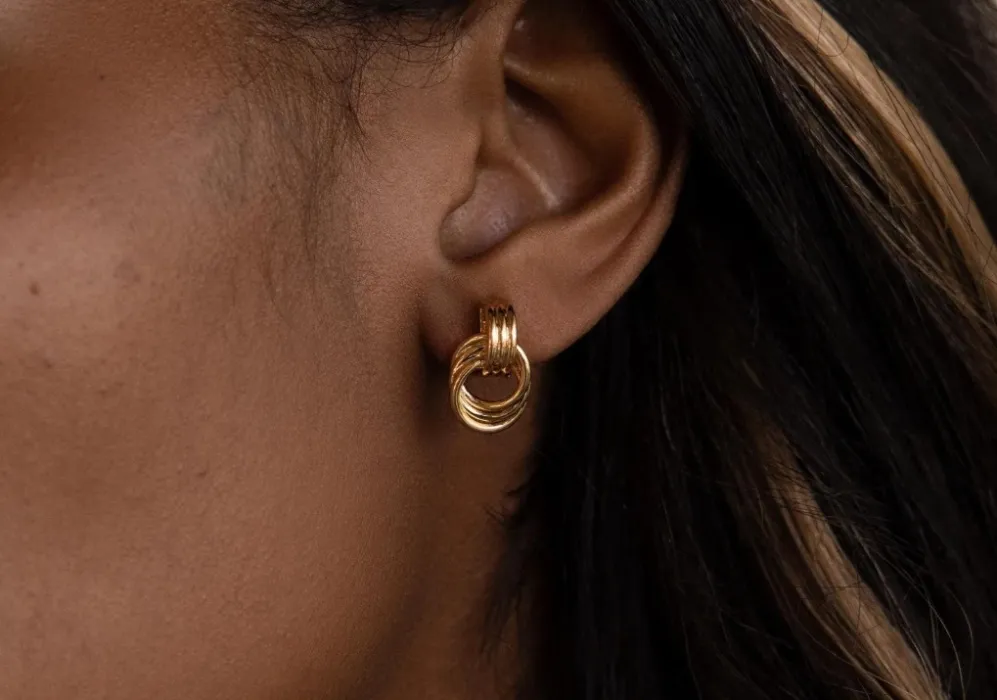 ( $50 ) Micro Triple Knot Earrings