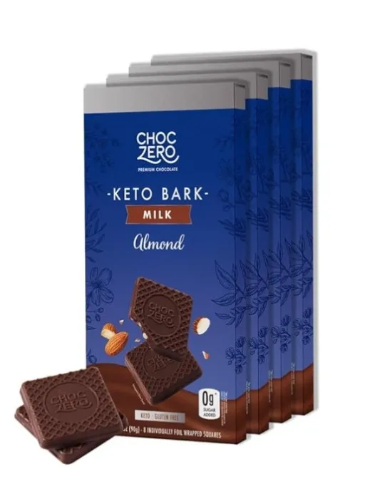 ChocZero Sugar Free Chocolate Candy with Almonds, 4 Pack