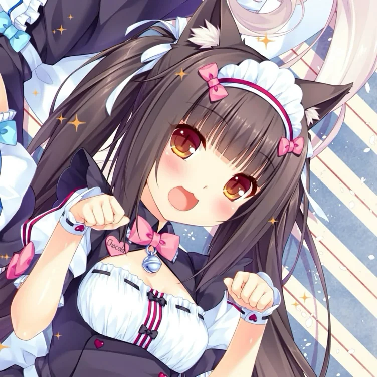 Nekopara Chocola Cosplay Costume Maid Dress with Cat Ears