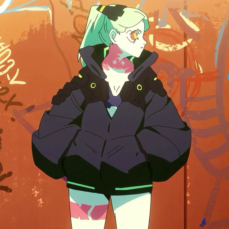 Cyberpunk: Edgerunners Rebecca Cosplay Costume Jacket Set with Tattoo Stickers