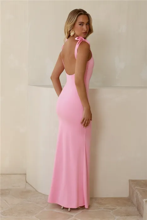 Effortless Drama Maxi Dress Pink