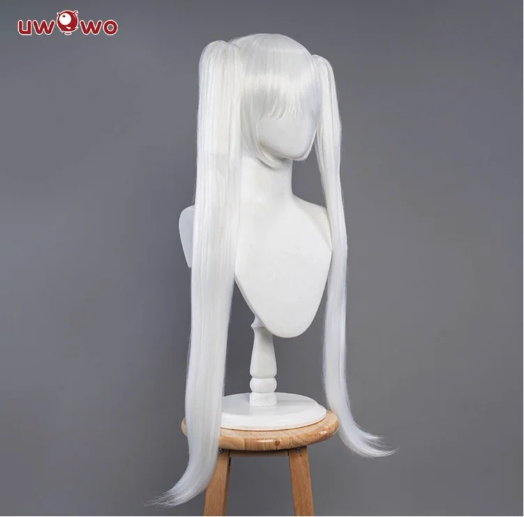 White pigtails wig 30CM+85CM Ponytail