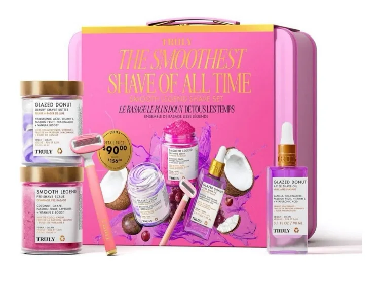 Amazon.com: Truly Beauty Smooth Legend Shave Set | 5-Piece Women's Shaving Kit | Includes Body Scrub, Shave Butter, After Shave Oil, Razor & Pink Lunchbox | Helps Prevent Ingrown Hairs & Razor Bumps