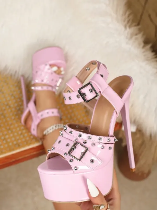 Pink Chunky heels
