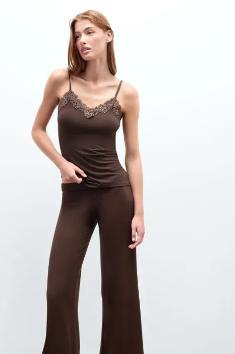 Pretty Flowers Modal and Lace Top