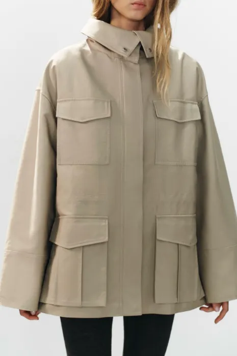 QUILTED POCKET JACKET - Beige | ZARA United States