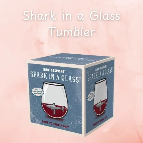Bar Bespoke Shark in a Glass Tumbler, 500ml, Clear
