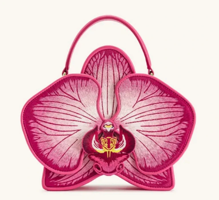 Flora Orchid Shaped Top Handle Bag - Pink