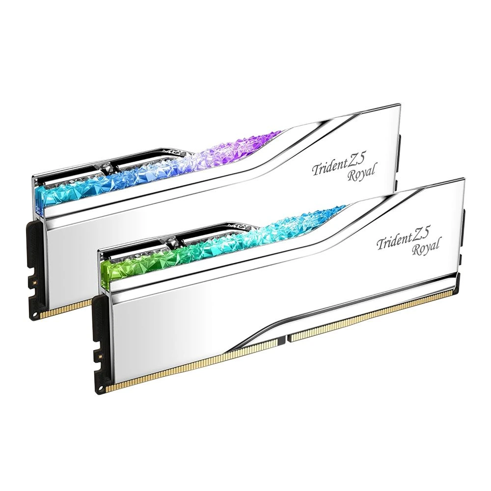 G.Skill Trident Z5 Royal RGB 32GB 2 x 16GB) DDR5-7200 PC5-57600 CL34 Dual Channel Desktop Memory Kit F5-7200J3445G16GX2-TR5S - Silver