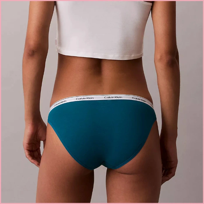 Teal Marine Calvin Klein Modern Logo Bikini