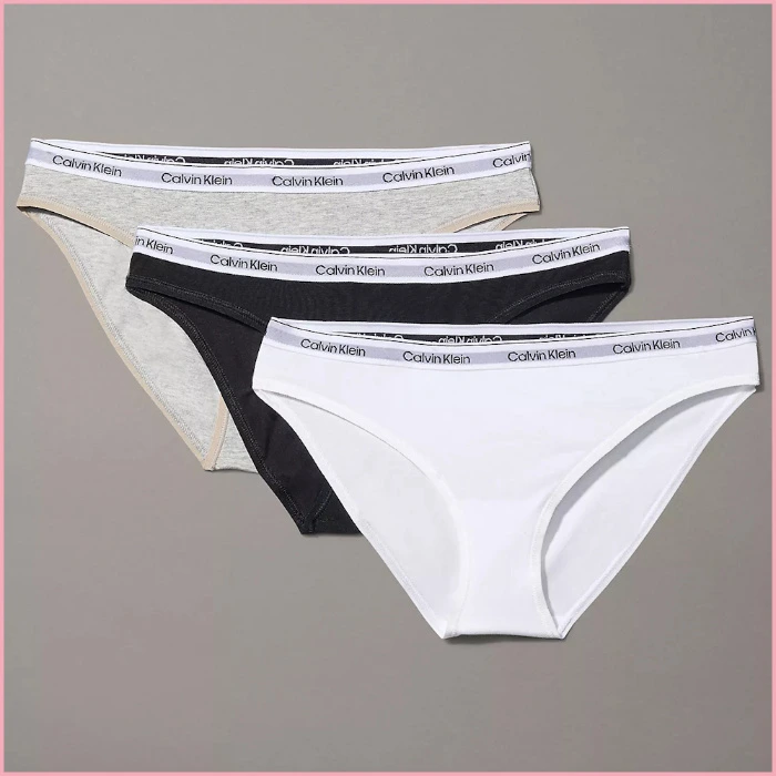 Black | Grey | White 3-Pack Calvin Klein Modern Logo Bikini