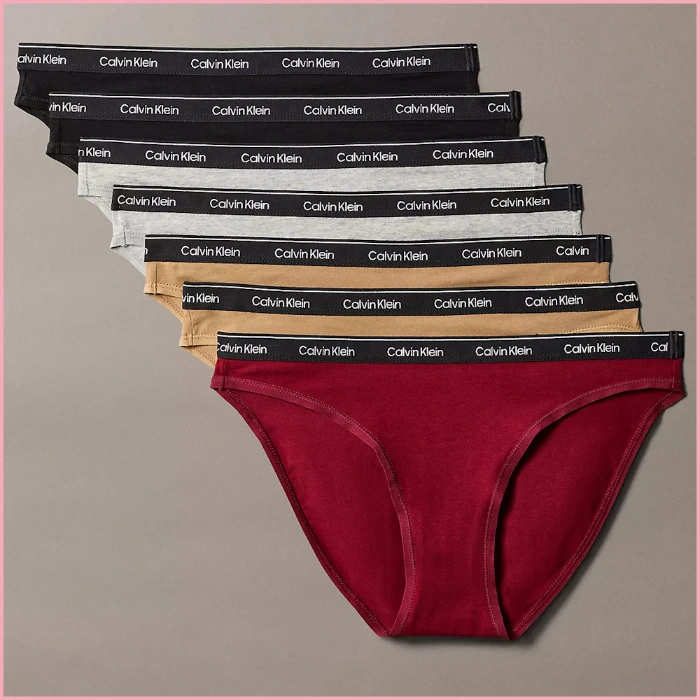 Rouge Multi 7-Pack Calvin Klein Modern Logo Bikini