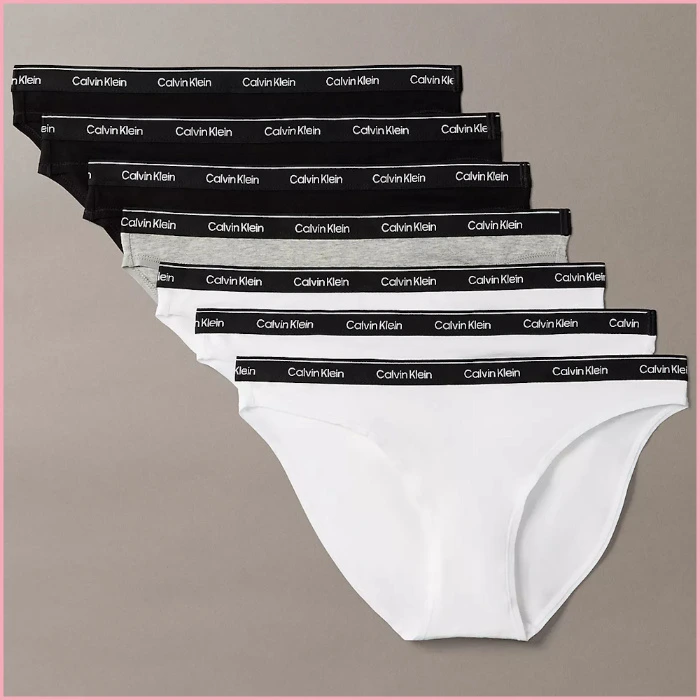 Black | Grey | White 7-Pack Calvin Klein Modern Logo Bikini
