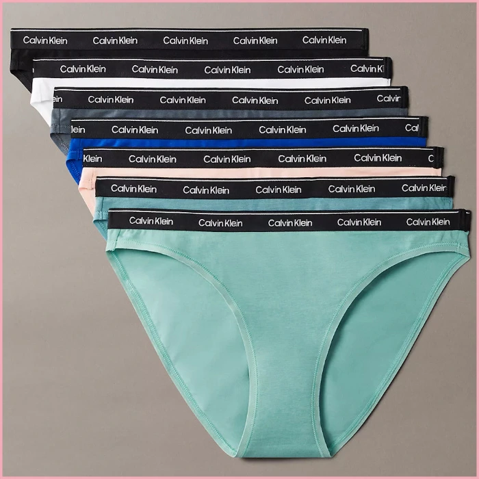 Torquoise Multi 7-Pack Calvin Klein Modern Logo Bikini