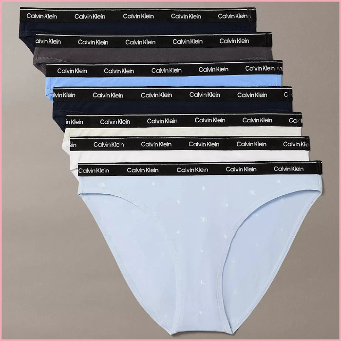 Breezy Blue 7-Pack Calvin Klein Modern Logo Bikini
