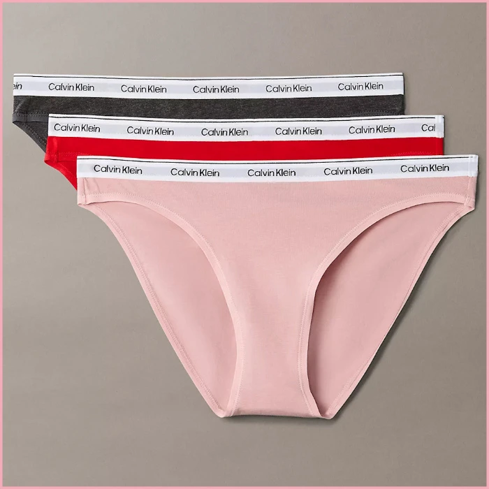 Subdued / Adrenaline / Charcoal Grey 3-Pack Calvin Klein Modern Logo Bikini