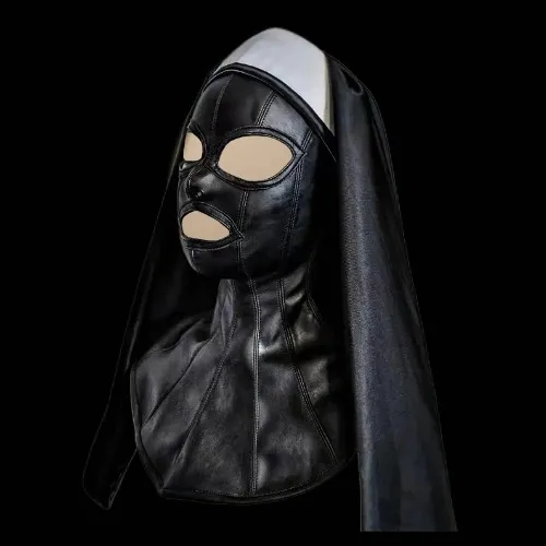 Capuche de bondage en cuir