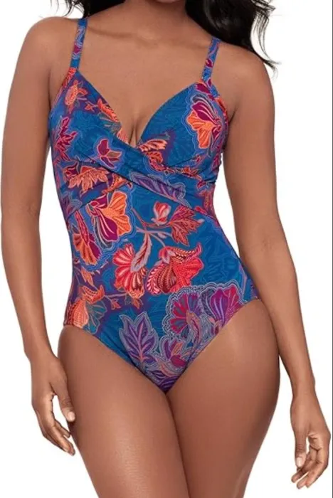 Miraclesuit Women's Swimwear Rock Solid Captivate Tummy Control Underwire Cross Back One Piece Swimsuit