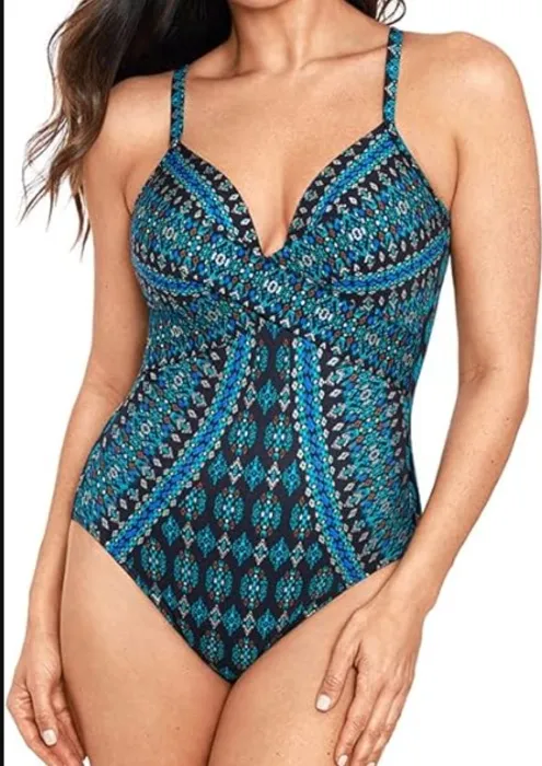 Miraclesuit Women's Swimwear Rock Solid Captivate Tummy Control Underwire Cross Back One Piece Swimsuit