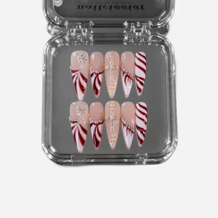 Candy Cane Nails by Nailcissist