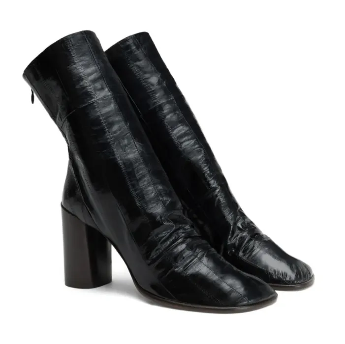 LEMAIRE 80mm Glove Eel leather block-heel boots