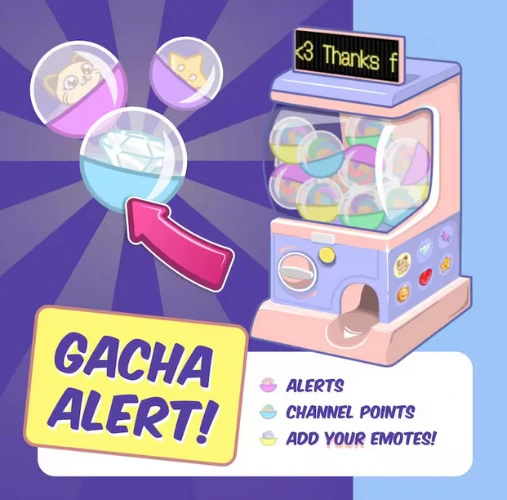 Capsule Craze Gacha Machine Animated Twitch Alert - Channel Point System