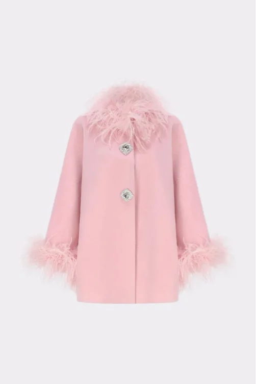 Angelica Feather Coat Pink