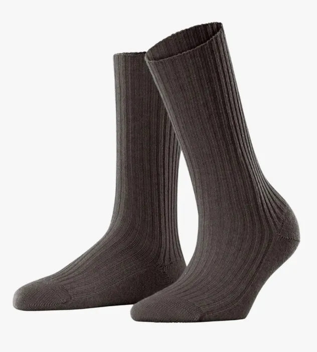 Falke brown ribbed 