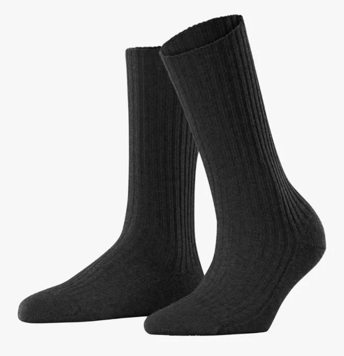Falke ribbed dark grey 