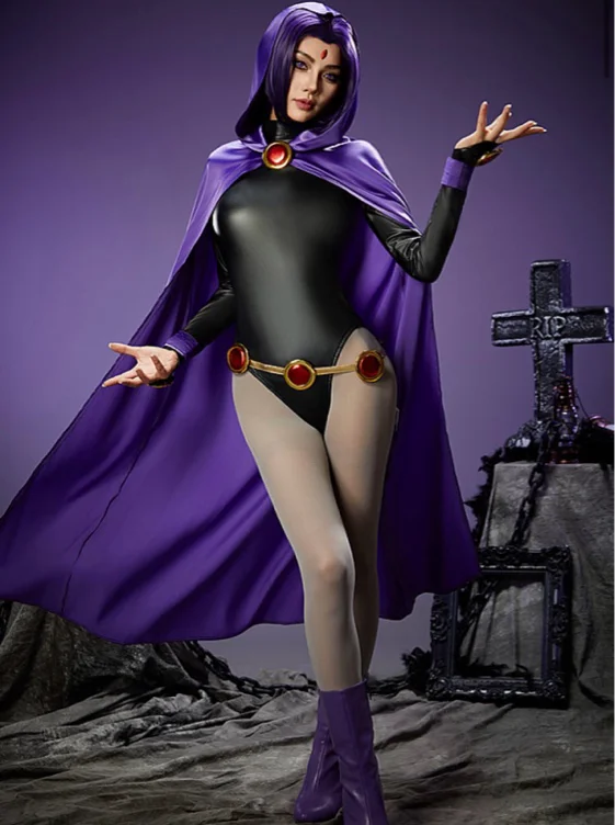 Raven Teen Titans Outfit & Base Wig 