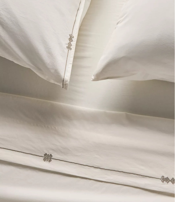 Taylor Organic Cotton Percale Embroidered Sheet Set​