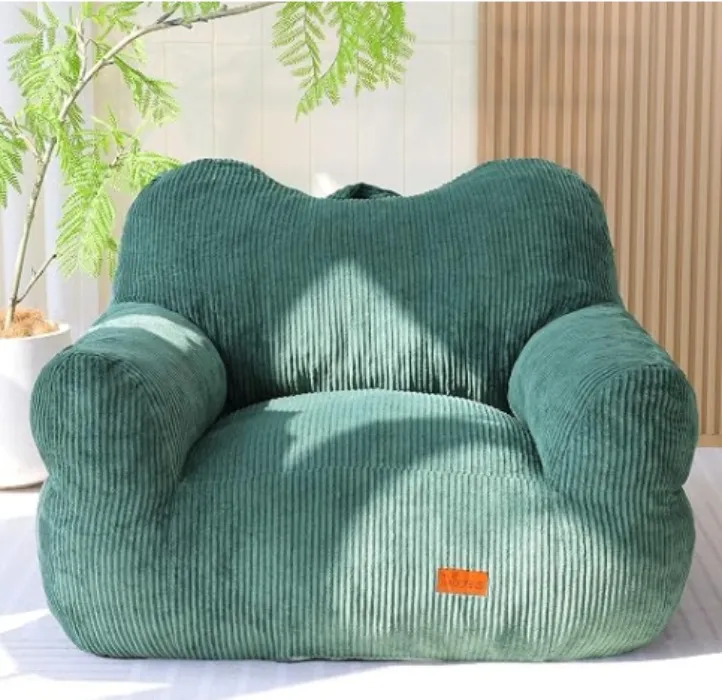 Oversized Bean Bag Chair for Adults with Armrests (Dark Green-XL)