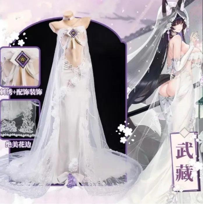 Azur Lane Musashi Wedding Dress Cosplay + Wig