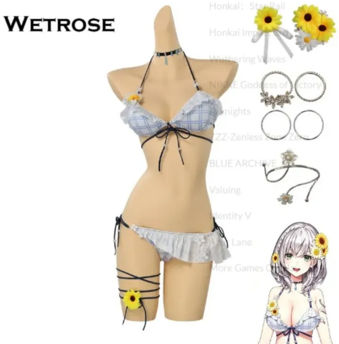 Shirogane Noel Swimsuit Sunny Summer Vacation Cosplay 