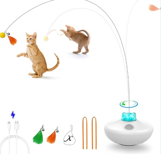 Interactive Cat Toys Cat Exercise Tumbler Rechargeable Cat Toys, for Indoor Cats, Spin Butterfly
