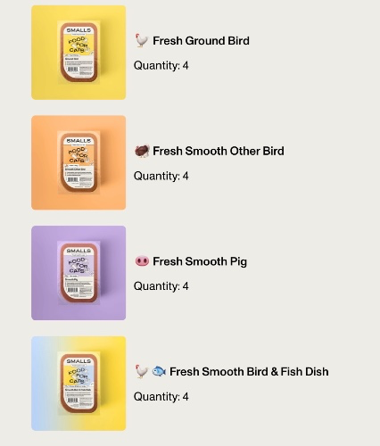 Smalls organic cat food monthly subscription 