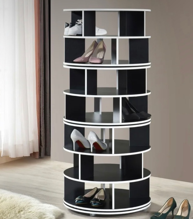 Revolving Shoe Rack, Spinning Shoe Rack Tower, 360° Revolving Shoe Storage Organizer for Closet Entryway Bedroom Hallway