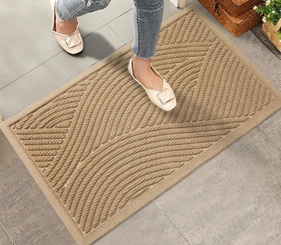 Sturdy Front Door Mat, Absorbent Muddy Dirt Resist Welcome Door Mats Outdoor Indoor, Stain and Fade Resistant, Non-Slip Backing Entry Mat Low Profil