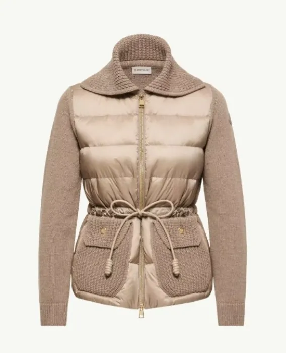 Wool & Cashmere Blend Padded Zip-Up Cardigan Size: XXS