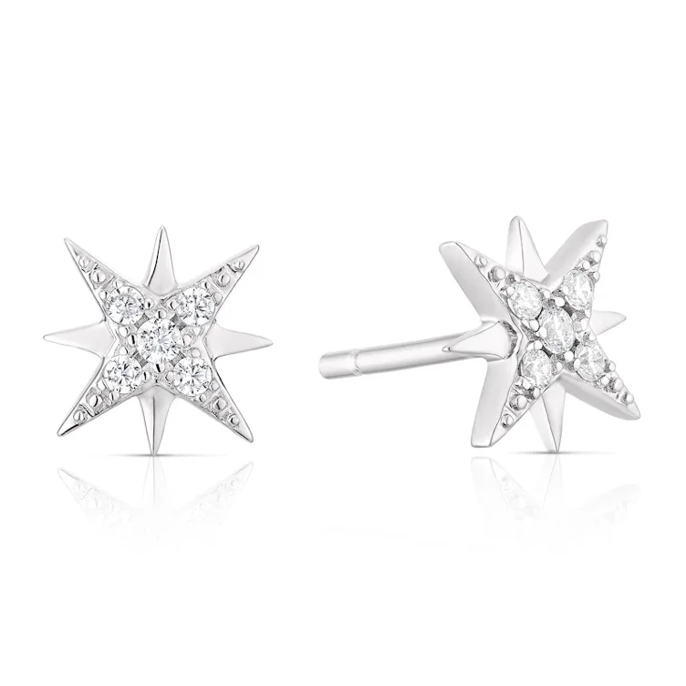 Silver stud earrings- Earnest Jones