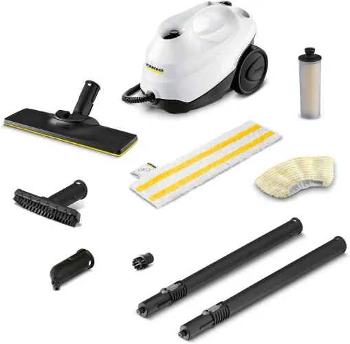Kärcher SC 3 EasyFix steam cleaner, steam pressure: max. 3.5 bar, heating time: 30 s, power: 1900 W, surface performance: 75 m², tank: 1 l, with descaling pattern, floor cleaning kit and nozzles
