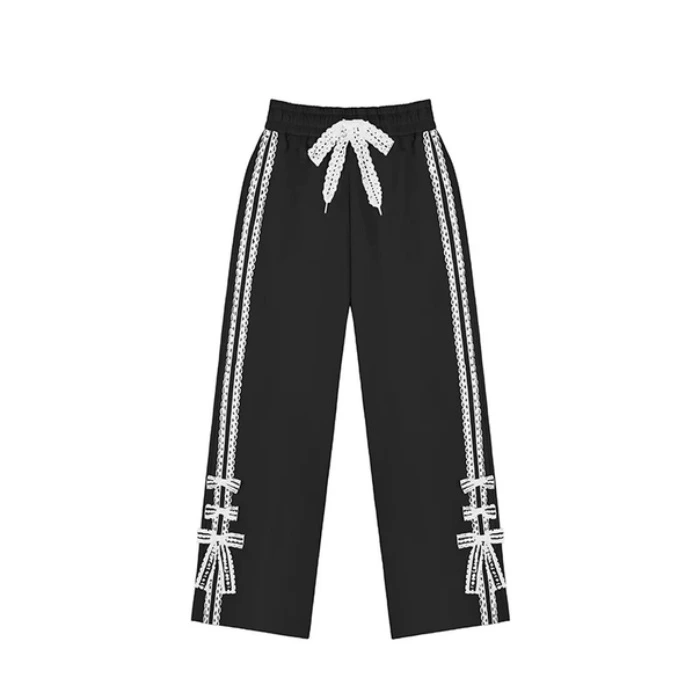 Tenshi Kaiwai Cat Ear Zip-Up Hoodie, Side Lace Pants 