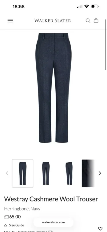 Westray Cashmere Wool Trouser Size 8
