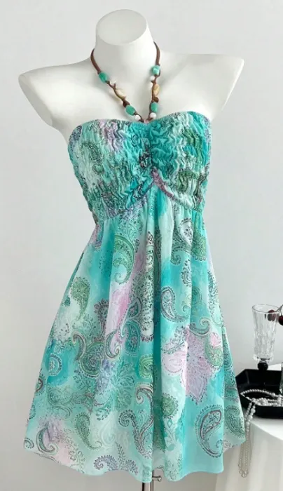 Turquoise Paisley Dress