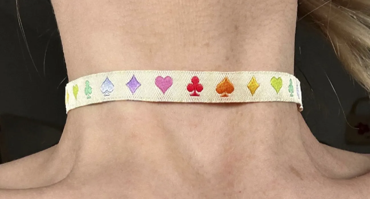 Pastel Deck of Cards Ribbon Choker