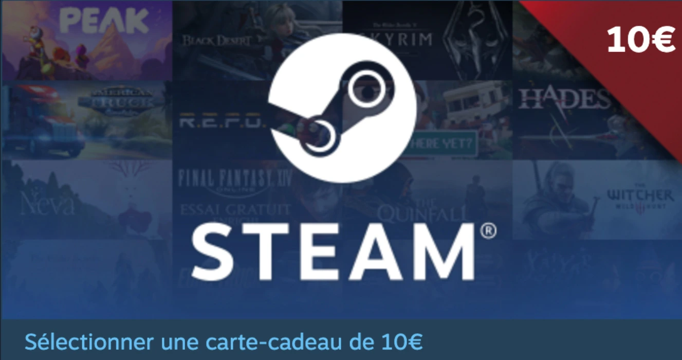 Carte cadeau Steam 10€