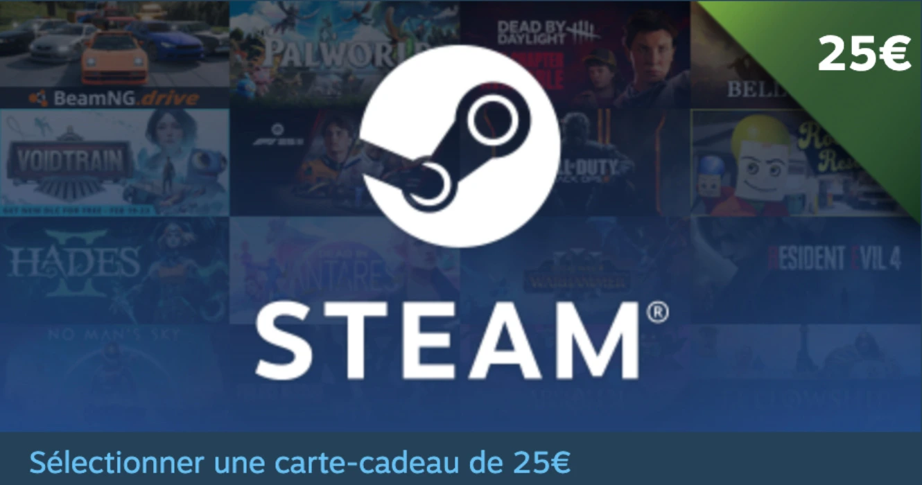 Carte cadeau Steam 25€