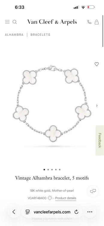 Vintage Alhambra bracelet, 5 motifs