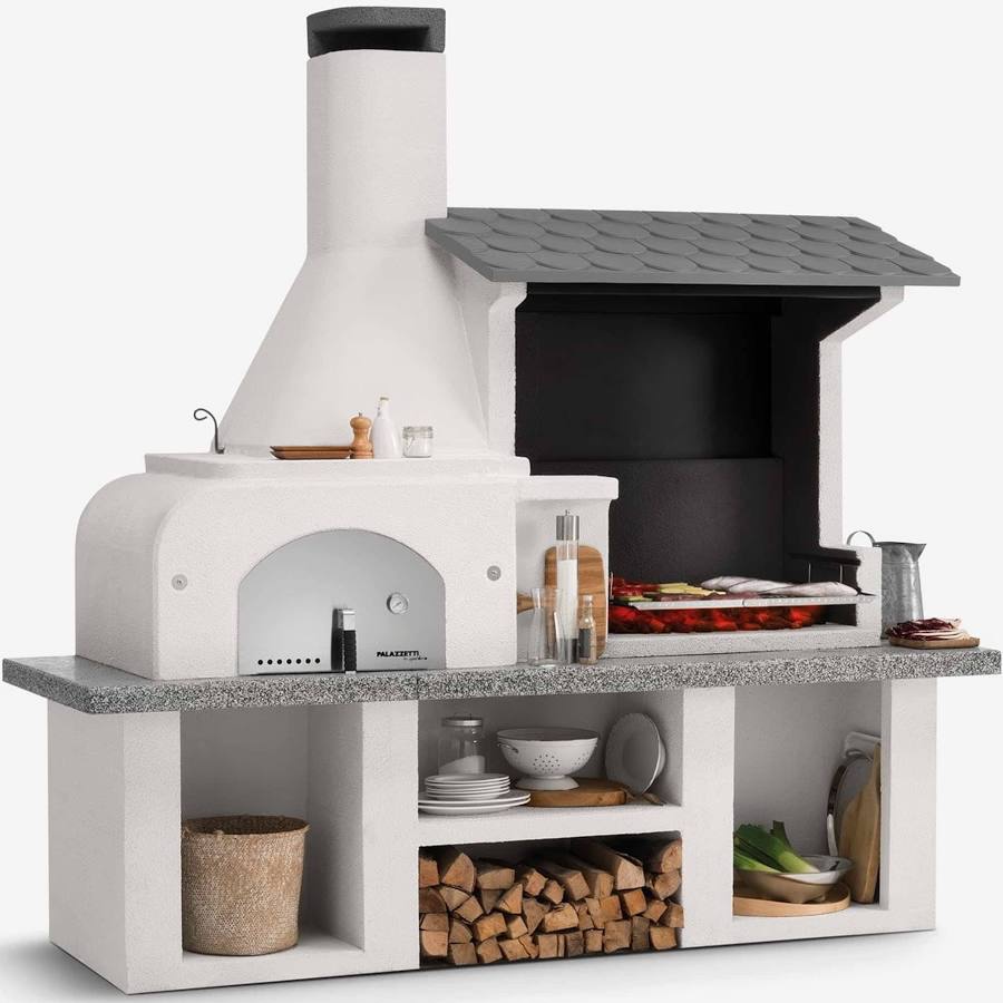 Palazzetti Antille Outdoor BBQ Kitchen with Wood Fired Oven - 803109150